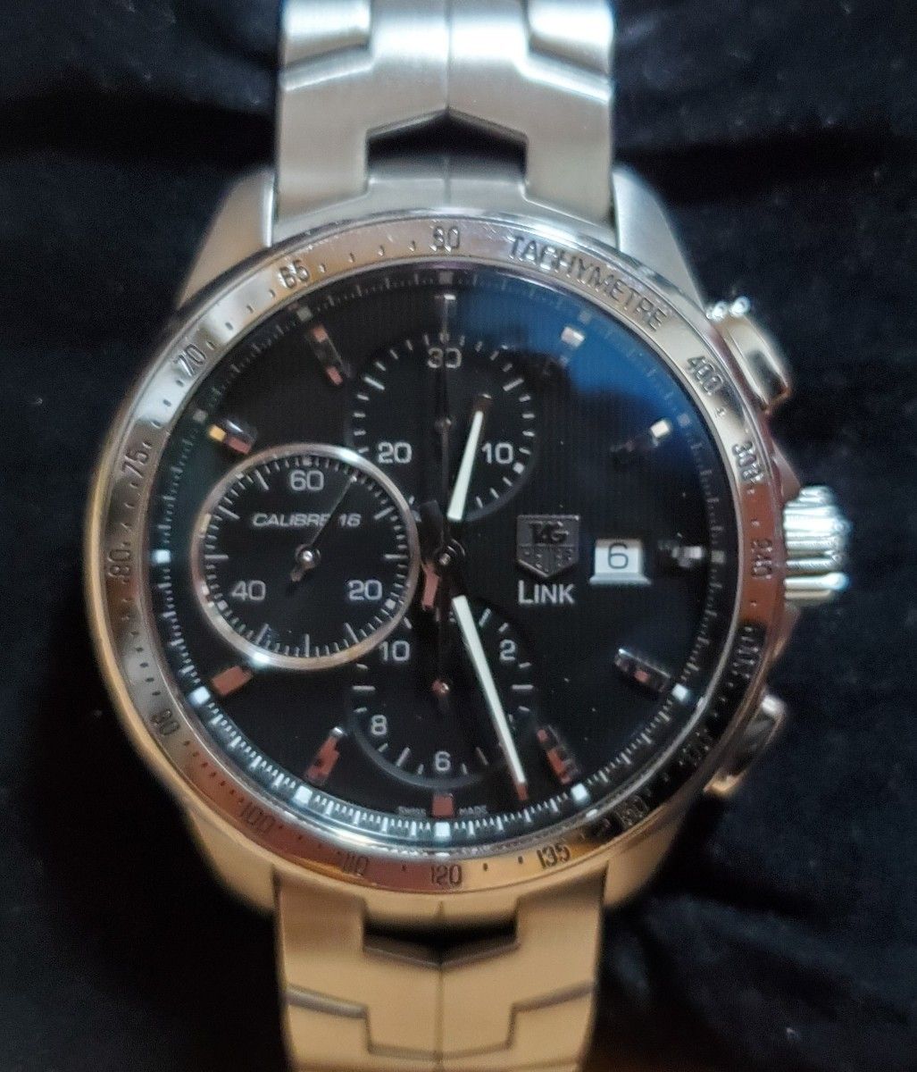 TAG HEUER タグホイヤー リンク クロノグラフ キャリバー16 自動巻 CAT2010 腕回り約18cm ケース径約43㎜