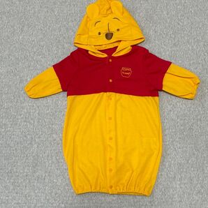 くまのプーさん フード付きロンパース 50-60cm Disney Baby 着ぐるみ風 カバーオール