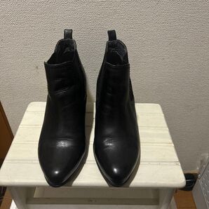 CHAR KI ESショートブーツ 黒 ポインテッドトゥ サイドゴアブーツ Lサイズ