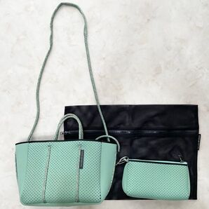 STATE OF ESCAPE ステートオブエスケープ トートバッグ ショルダーバッグ 2way ポーチ付き グリーン