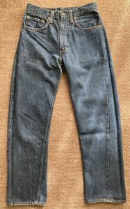 リーバイスLEVI'S耳付き505-0217 オリジナルUSA製ビッグE デカ文字紙パッチ W28L29表記 色落ち25%程度 大きなダメージなし!枯渇で注目度UP!