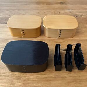 曲げわっぱ風弁当箱 プラスチック 木目 樹脂 3個セット