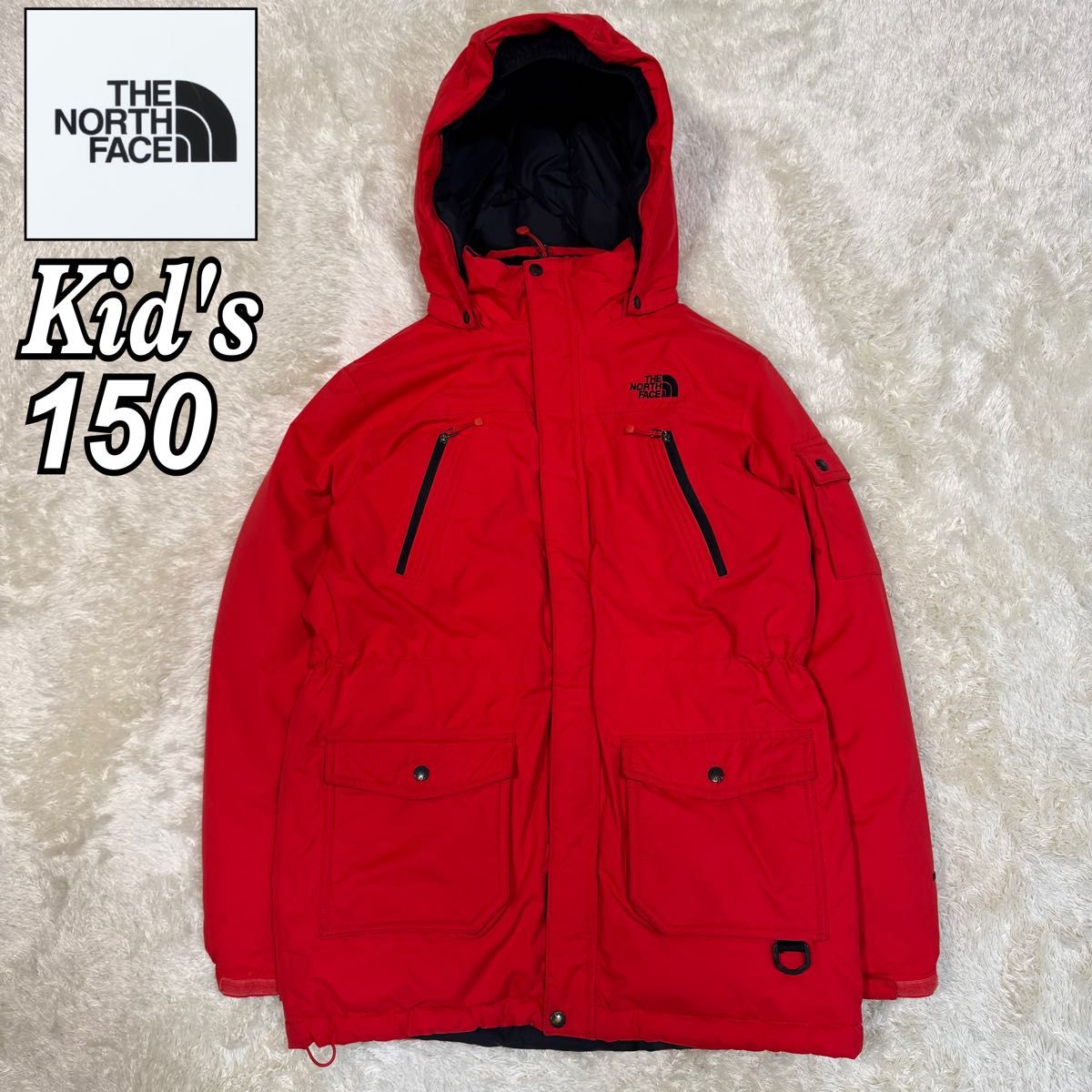 THE NORTH FACE ノースフェイス ダウンジャケット 海外限定デザイン レッド 赤色 キッズ 150サイズ