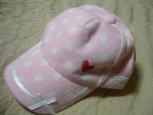 HUSHUSH ハッシュアッシュ ワールド キャップ 帽子 ピンク 刺繍 リボン レース サイズフリー 後部サイズ調整 暖かい フダ付 未使用 新品