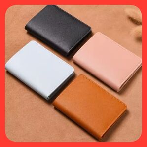 男性と女性のための小さなPUレザーウォレット,超薄型,クレジットカードバッグ,小銭入れ,ショート