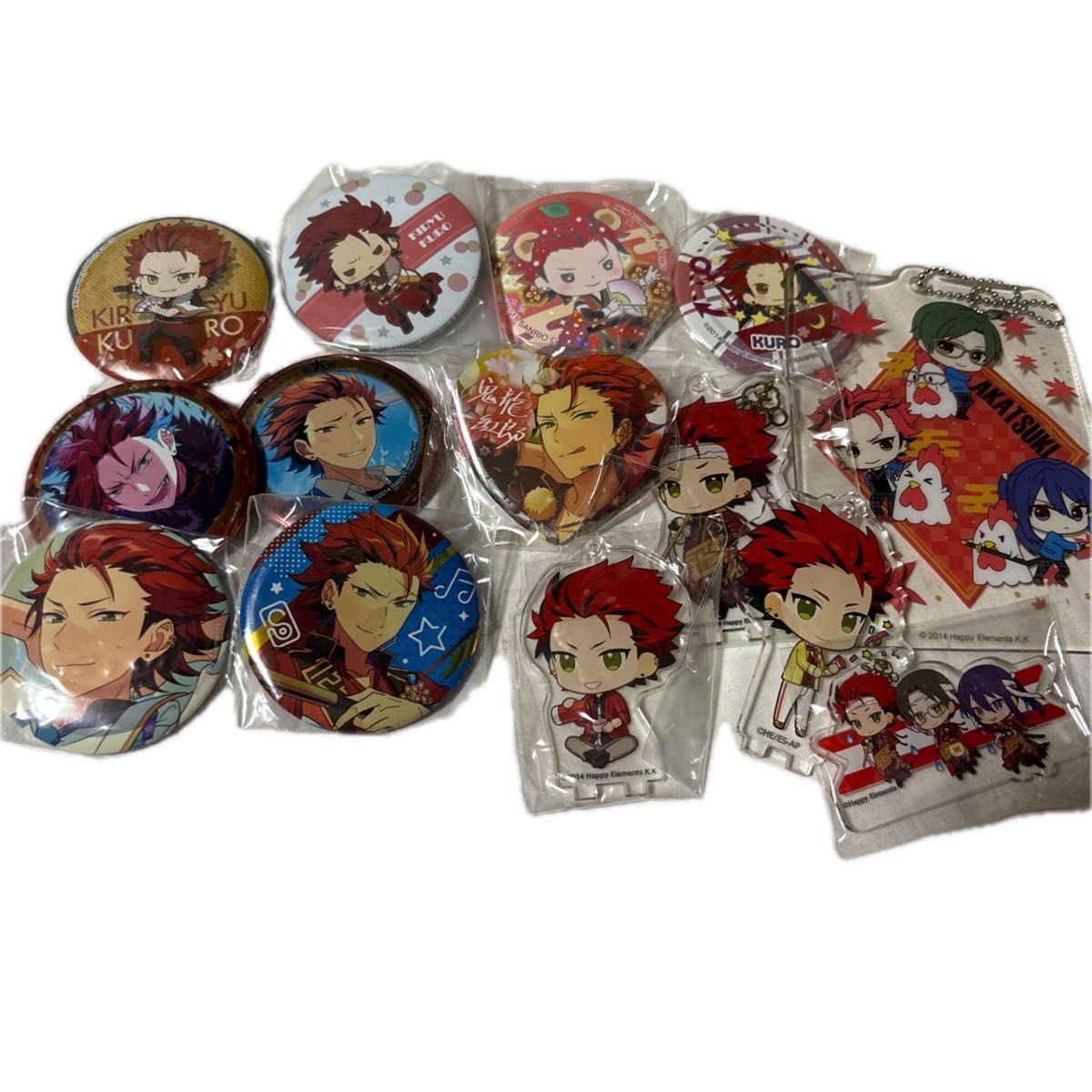 あんさんぶるスターズ 鬼龍紅郎 グッズまとめ売り 缶バッジ アクスタ　アクリルバッジ　キーホルダー　紅月　大量セット　14点
