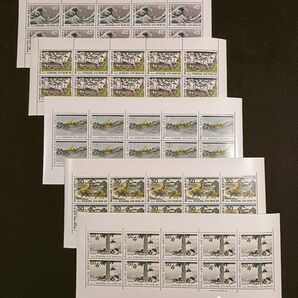 ★国際文通週間。1963年~1966年、1969年。美品。北斎画、冨嶽三十六景。文通週間。記念切手。切手。コレクション用5シート。