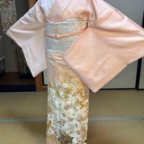 フォーマル4点フルセット 正絹色留訪問着 袋帯 帯締め帯揚げ