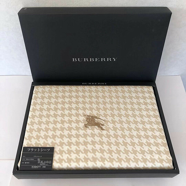 新品バーバリー BURBERRY西川産業●フラットシーツホース刺繍入千鳥格子柄◆サイズ140×240㎝