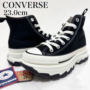 未使用級 限定 CONVERSE ALL STAR コンバース トレックウェーブ 厚底 黒 23 abcマート ハイカット HI