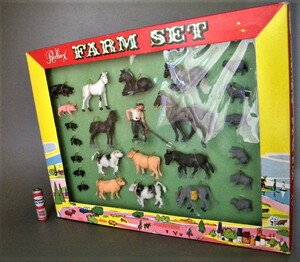 当時物 ★★FARM set 農場 動物 25匹セット !! 馬 ロバ 羊 ブタ 牛 子豚 家畜 ジオラマ おみやげ「定形外可」★★未使用 デッドストック品