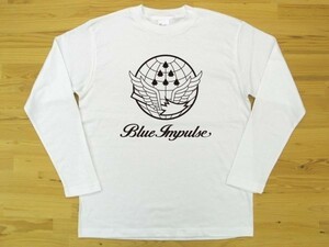 航空自衛隊 Blue Impulse 白 5.6oz 長袖Tシャツ 黒 XL ミリタリー ブルーインパルス