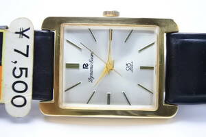 *** miracle!1960 year about RICOH DYNAMIC ESCORT 23 stone square shape hand winding gentleman wristwatch tag attaching reality . ultimate rare dead stock goods 