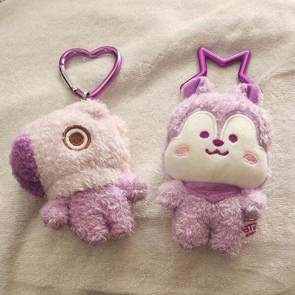 BT21Mangマン ぬいぐるみマスコットチャームjhopeホビパープル