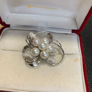 SILVER 真珠 パール ブローチ 本真珠銀製品高島屋