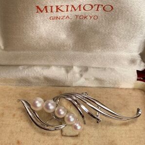 MIKIMOTO刻印 S刻印 パールブローチ帯留め銀製品