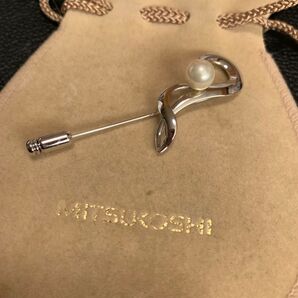 silver刻印 パール ピンブローチ銀製品