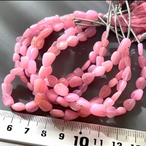 M6連*カラーオパール*ピンク ビーズ 天然石
