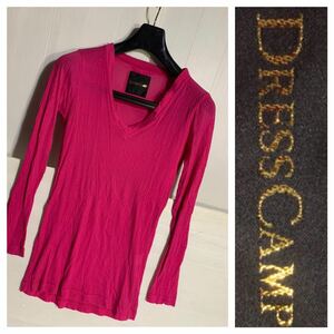 DRESS CAMP Dress Camp marks one z made in Japan V neck thermal long T long sleeve cut and sewn sho King pink 46