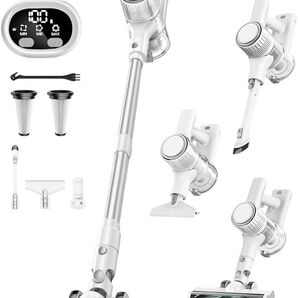 掃除機 コードレス【2025革新モデル 46000pa強力吸引& LED液晶ディスプレイ&50分間連続稼働】3段吸引力 2WAY