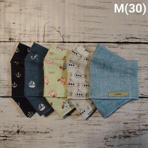 【M】(30)男の子柄【ハンドメイド立体マスク】5枚セット 布マスク ハンドメイド