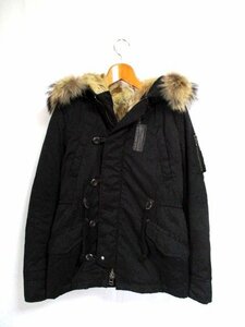 c581　moussy　マウジー　リアルファージャケット　ミリタリー　裏ボア　サイズ1　黒　10-12