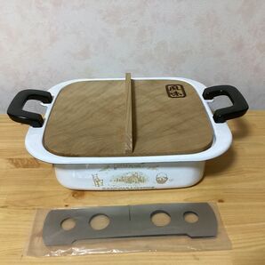 昭和レトロ 相場金属 おでん鍋 ホーロー 木蓋 仕切り付き