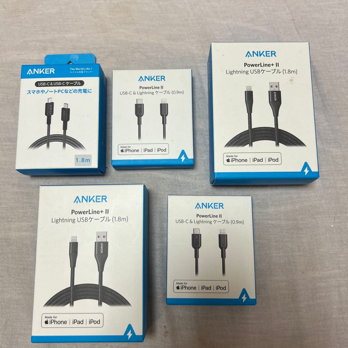 ANKER USB-C & Lightningケーブル 3個セット PowerLine II/II+