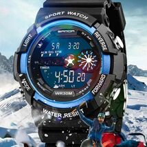 メンズ ステンレス LED デジタル 日付 アラーム 防水 スポーツ アーミー クォーツ 時計 電子 時計 ファッション 腕時計 アウトドア H529_画像1