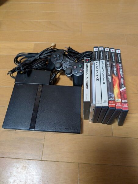 値下げ●プレイステーション2 本体 ソフト7本セット SONY PS2 PlayStation2 薄型 コントローラー プレステ2
