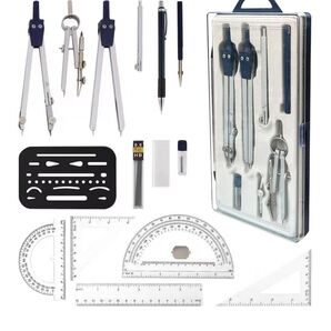 NEWSOURCE 製図用具セット 図面ツール&キット 16個 幾何学セット 製図セット 文房具 製図
