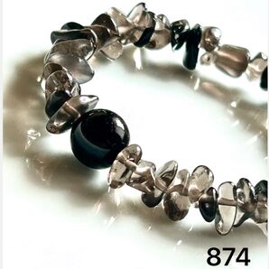 No.874【スモーキークォーツ】天然石ブレスレット パワーストーン ハンドメイド