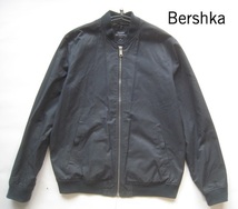 美品!!ベルシュカ Bershka*MA-1型ミリタリーポリコットンZIPジャケット L チャコールグレー_画像1