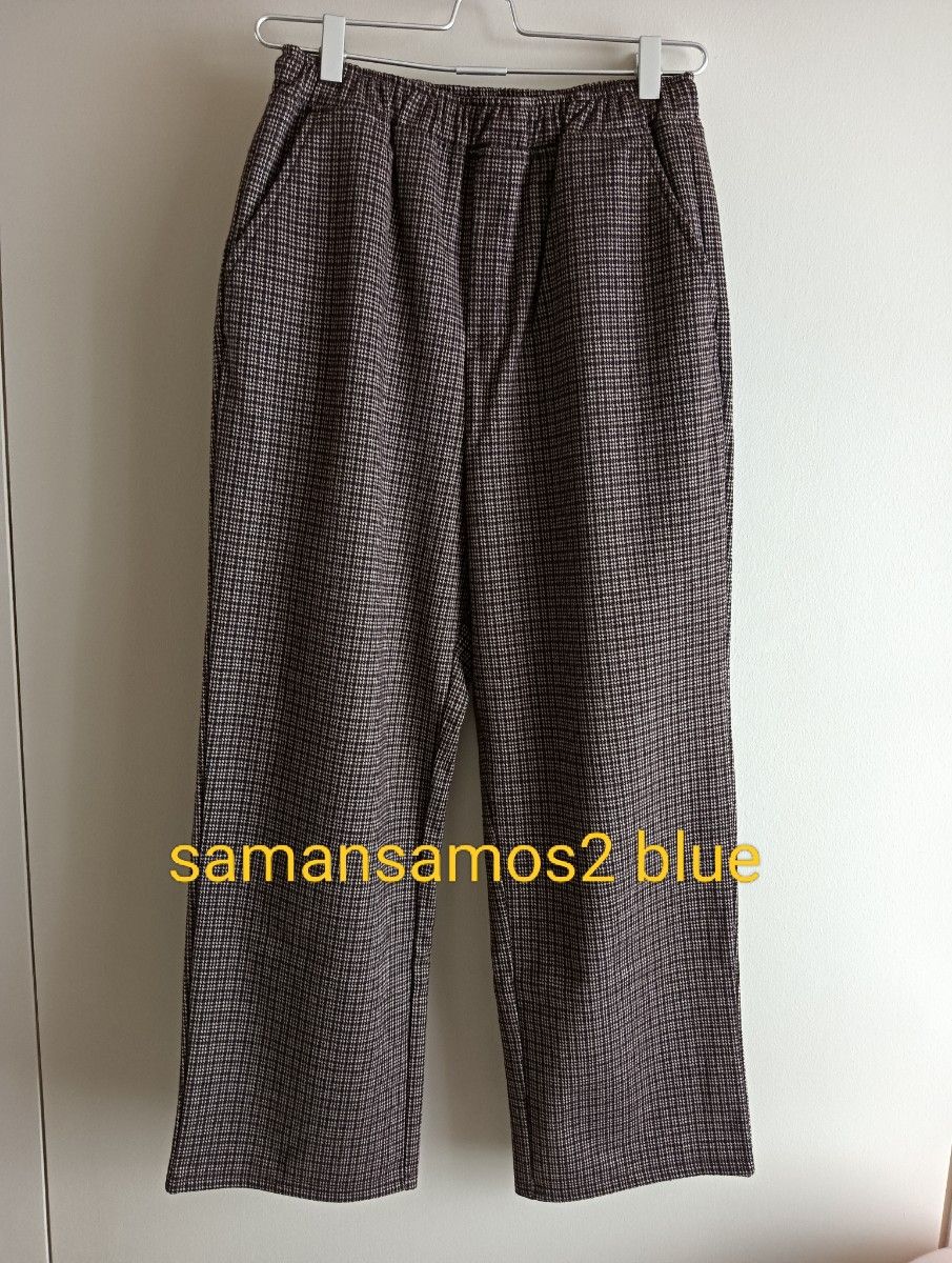 サマンサモスモスブルー★ワイドパンツ　チェックパンツ　格子柄パンツ 裏起毛　あたたかいです　ガウチョパンツ