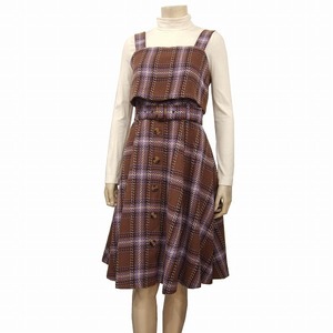 N as good as new * Jill Stuart *JILLSTUART* brown group * check pattern * adult pretty One-piece *S size (7 number *36 number )* lady's 