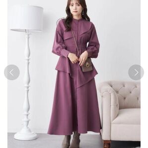 アシンメトリー ロング ワンピース 長袖 上品 フォーマル お呼ばれ ディナー クリスマス 二次会 結婚式 冬 エレガント 新作