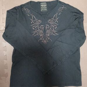 NICOLE CLUB FOR MEN ニコルクラブフォーメン 刺繍 長袖シャツ FREEサイズ