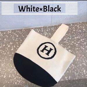 【特価☆早い者勝ち!Hロゴ ワンショルダーバッグ ニット バイカラー】