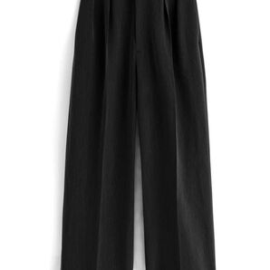 GRL センタープレスタックワイドパンツ XS ブラック グレイル 黒 ストレート