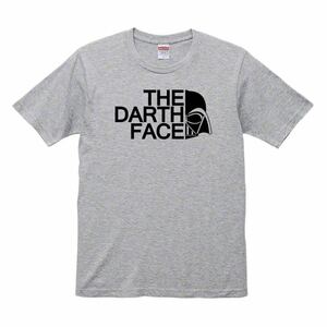 【送料無料】【新品】THE DARTH FACE ダースフェイス Tシャツ パロディ おもしろ プレゼント メンズ グレー Lサイズ