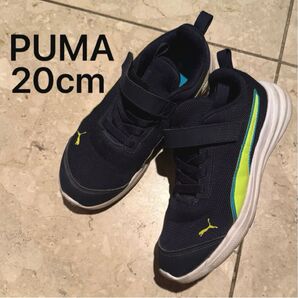 PUMA プーマ キッズ 20cm RICKIE RUNNER リッキー ランナー ネイビーライムカラー スニーカー 小学生 完売