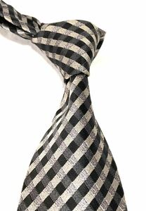 MCM silk 100 % necktie black & lustre silver formal [ beautiful goods ]