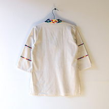 【送料無料】90s ヴィンテージ 刺繍 チュニック コットン レディースS ON MY OWN ネイティブ CA0009_画像2