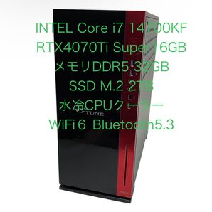 爆速 ゲーミングPC i7 14700K RTX4070Ti Super SSD2TB Wifi6 Bluetooth5.3
