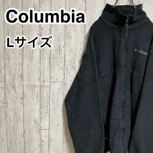 Columbia コロンビア フリースジャケット L ブラック 刺繍ロゴ オーバーサイズ ビッグサイズ