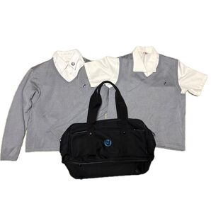 学生服 制服 ニット グレー スクールバッグ 刺繍