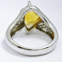 Pt900 ★リング シトリン3.06ct ◇ダイヤ0.32ct ◆ソーティング付 【中古】 /s22020 10004800_画像8