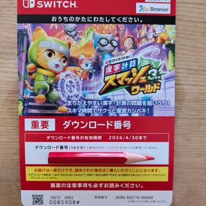 Nintendo Switch 漢字計算スマッシュ3ワールド 3年生 ダウンロード番号