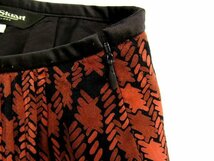 S0209：Paul Stuart　ポールスチュアート スカート オレンジ/6/ 柄スカート ギャザースカート：3_画像5