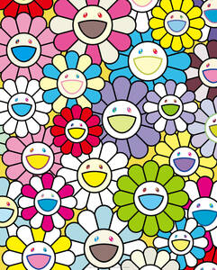 村上隆 ポスター 【小さなお花の絵：黄色や白や紫のお花たち】 Takashi Murakami / Edition 300 / Signed.
